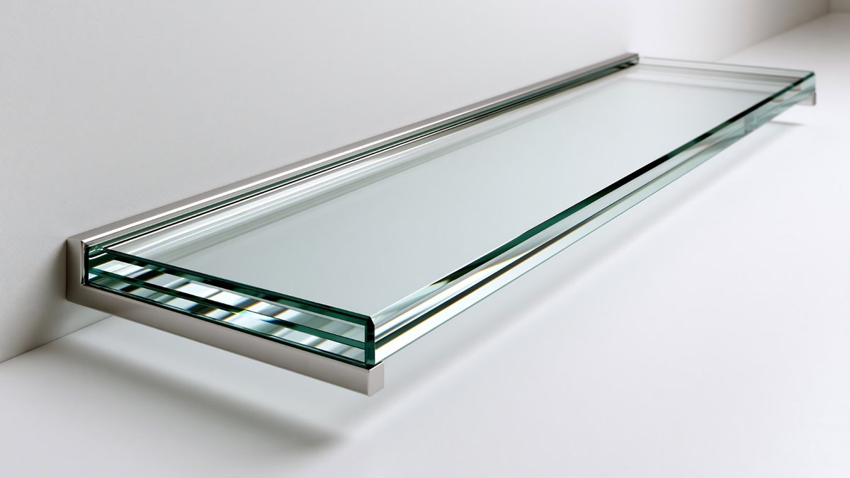 Layered glazing sample showing the edges of glass panes